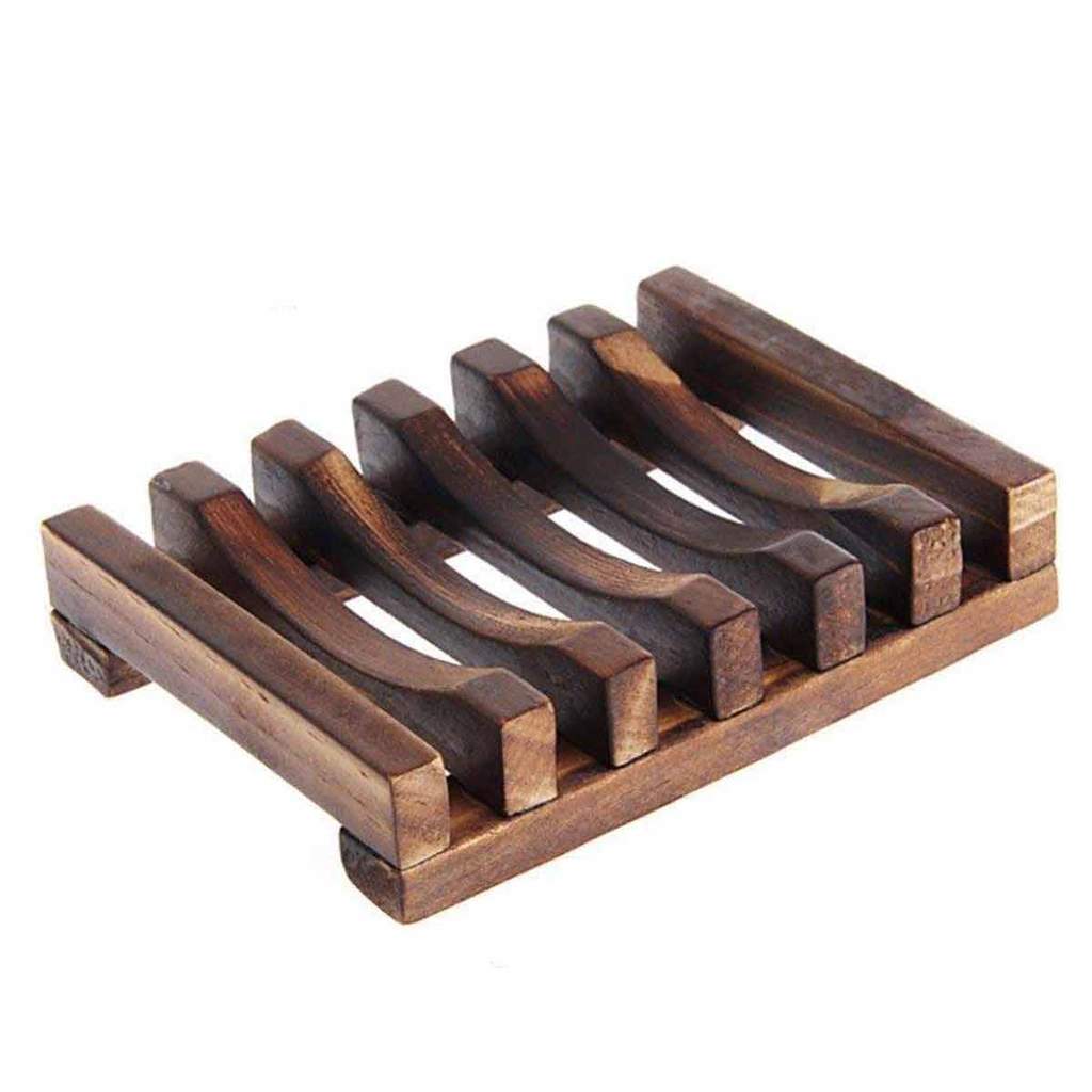 Handmade Dark Wood Soap Saver Dish